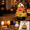 Kit all'uncinetto per Albero di Halloween con Motivi Fantasma e Zucca, Kit Artigianale Gatto Nero Strega Fai-da-te per Cappello, Decorazione per la Casa delle Feste, Forniture per Regali Fatti a Mano con Strumenti