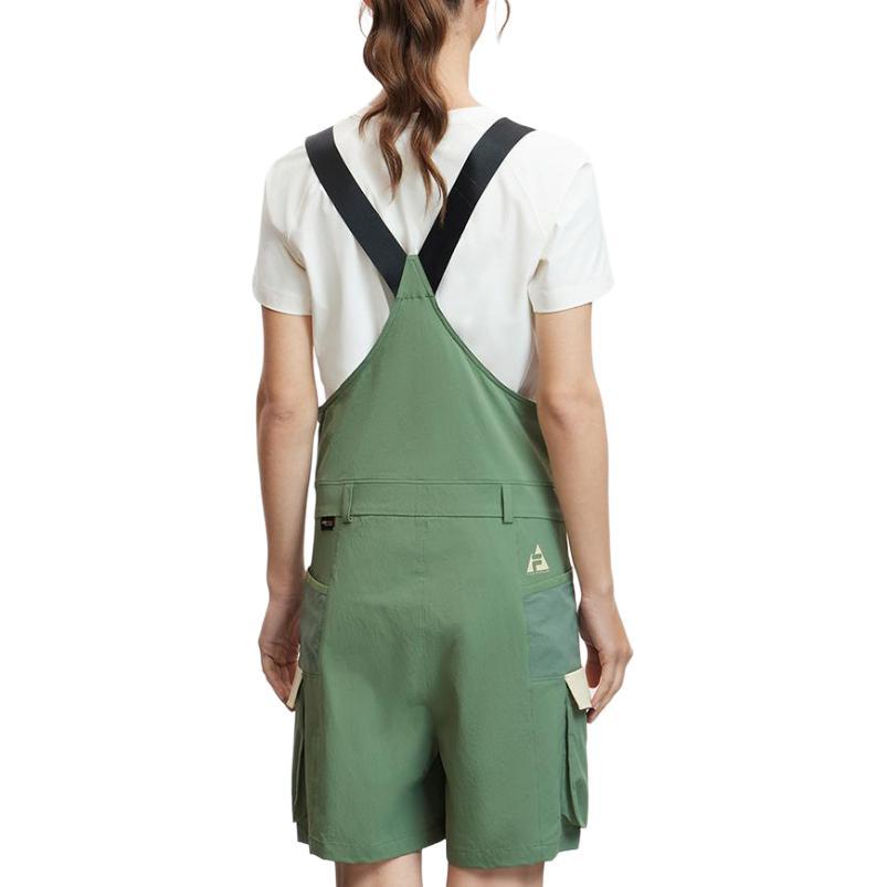 Fila Solid Color Simple Mid Waist Loose Strap Five Point Casual Shorts Women Shorts Green A11W427709F-GN