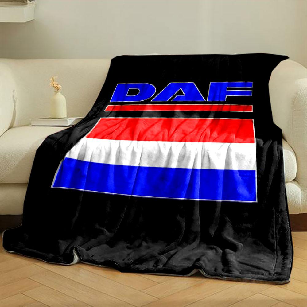 DAF Logo Dutch Flag Blanket bedroom Blanket for Livingroom Couch lunch break Soft Cozy throw for Friend's festival Gift