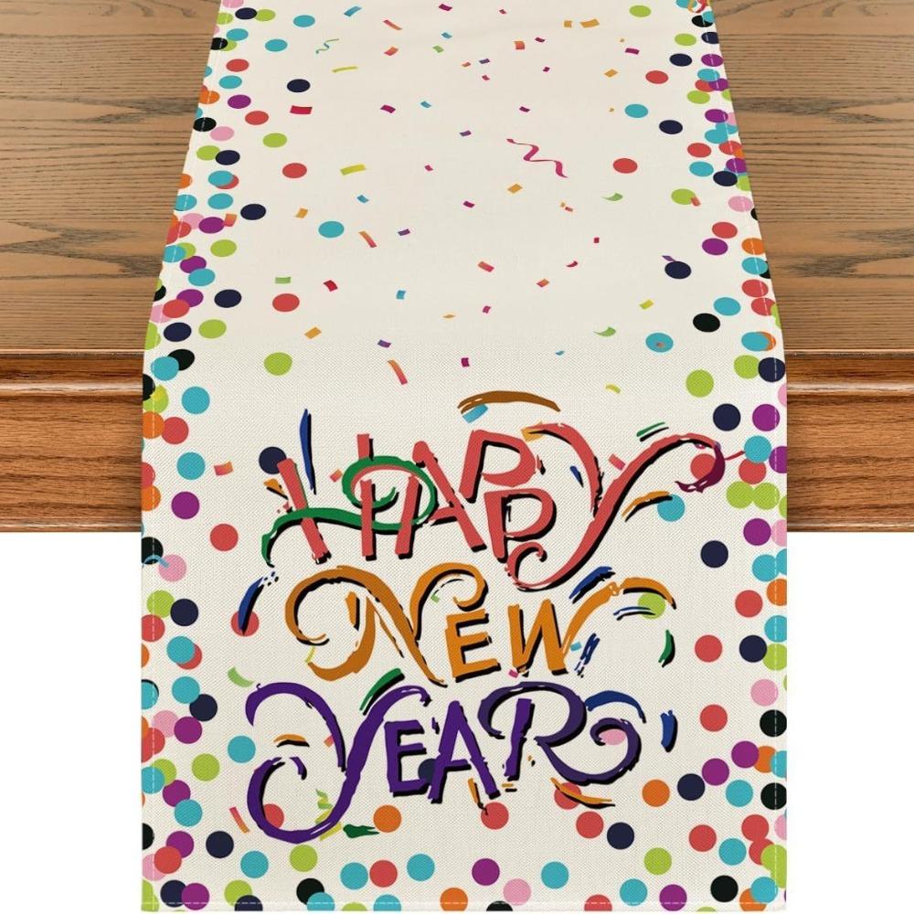 New Chinese New Year Table Runner Wine Glass New Year New Year Tablecloth New Year Table Flag Cover Home Decor