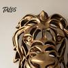 Wall Sculpture for Living Room Lion Sculpture, Resin Retro Bronze Decorative Art, 3D Animal Head Modern Artistic Accents Figurine, Hollow Hanging
