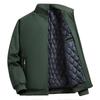 Men's Plus-Size Thick Fleece-Lined Stand Collar Jacket - Casual Fashion for Middle Age