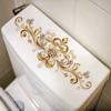 Luxurious Gold Jewelry, Pearl and Diamond Toilet Tank Stickers, Court-style Bathroom Decoration Stickers