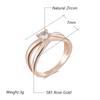 Simple Glossy Cross Rings For Women Fashion  Rose Gold Color With Natural Zircon Accessories Daily Fine Jewelry