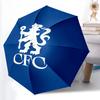 1 Stück Robuster Automatikschirm mit 8 Speichen, Chelsea FC Schirm, Digital bedruckt, Faltbarer Schirm für unterwegs im Freien