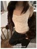 Chic French Lace Camisole & Round Neck Cardigan Set - Early Spring Style Women's Two-Piece Top