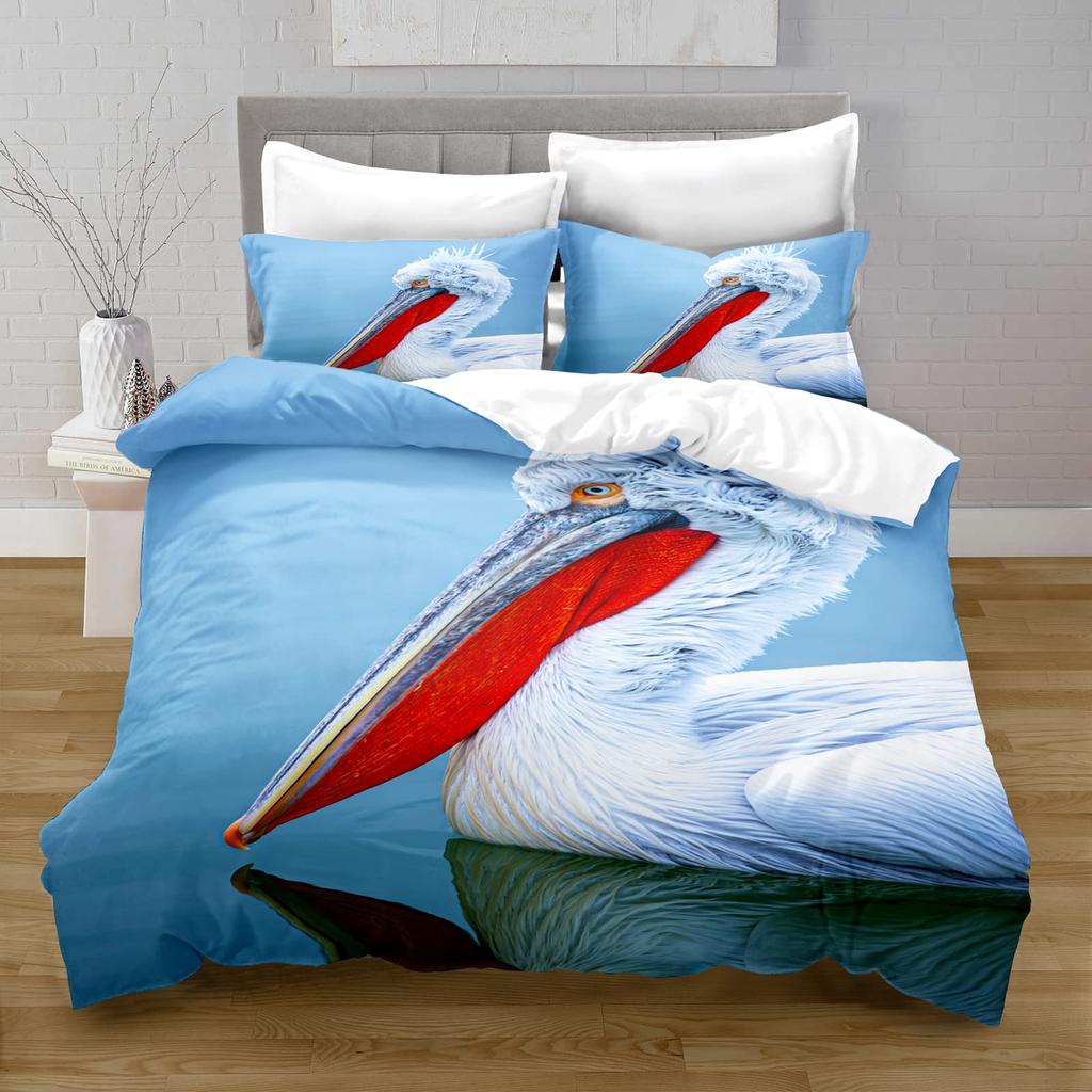 3D Toucan King Queen Duvet Cover Safari Animals Bedding Set Tropical Jungle Birds Quilt Cover Fresh Nature Green Comforter Cover