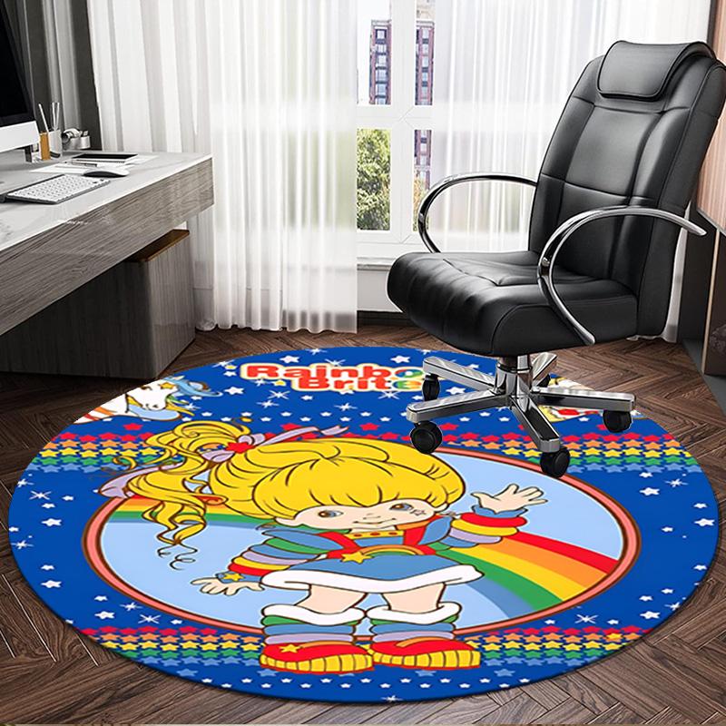 Rainbow Adventure Round Rug for Livingroom,Bedroom, Palyroom, Chair Rug, Area rug, Circle Carpet, Large Size Fan Christmas gift