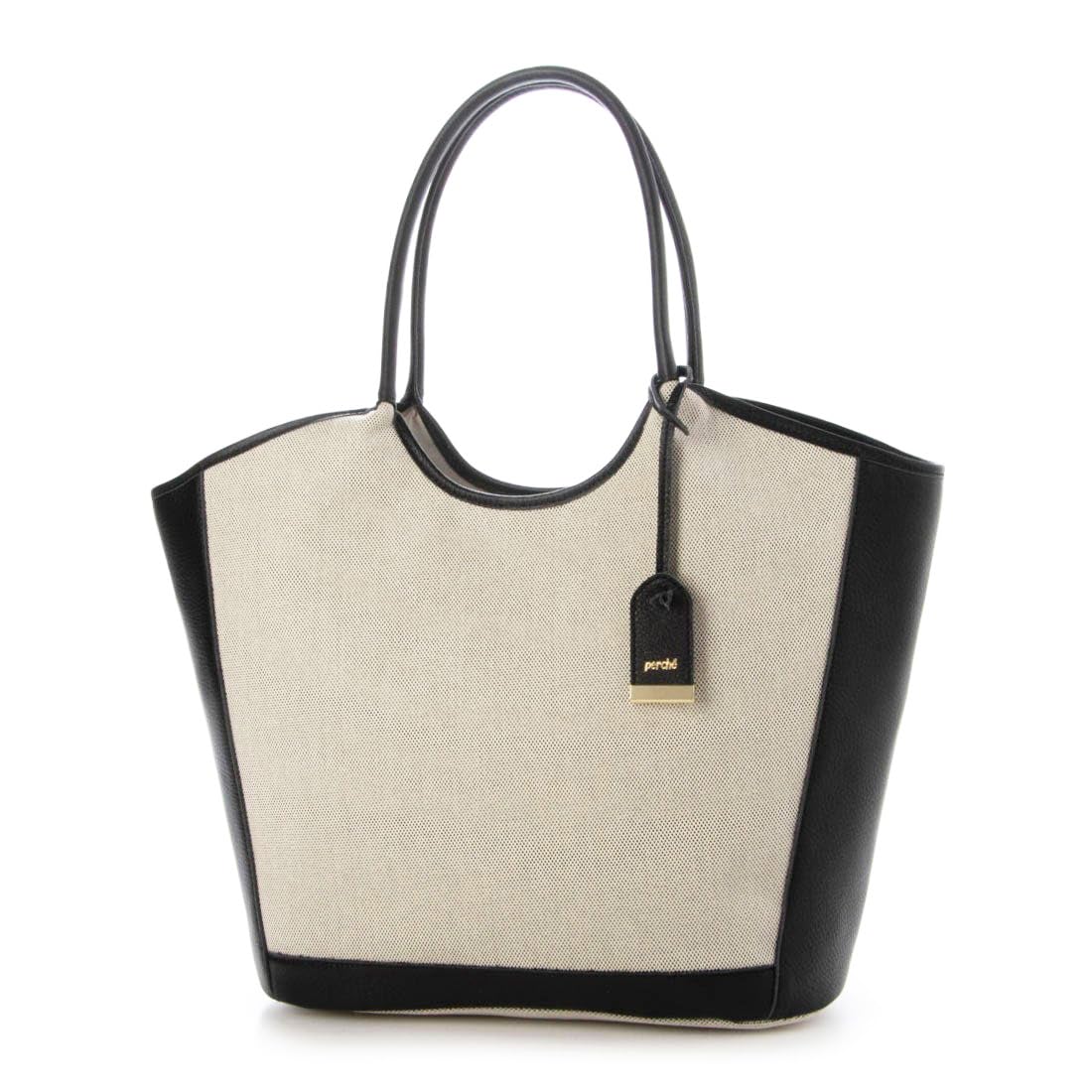 [Perke] Сумка-тоут с отделкой из холста и кожи