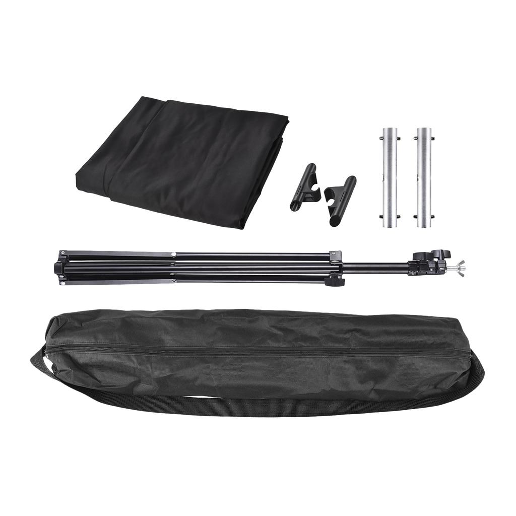 Photography Background Kit with 2x1.5m Adjustable T Shaped Backdrop Stand + 2x1.5m White Backdrop White Screen Backdrop