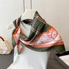 Luxury Design Print Silk Head Scarf For Women Square Hijab Soft Neck Tie Female Fashion Decorate Silk Headscarf Kerchief