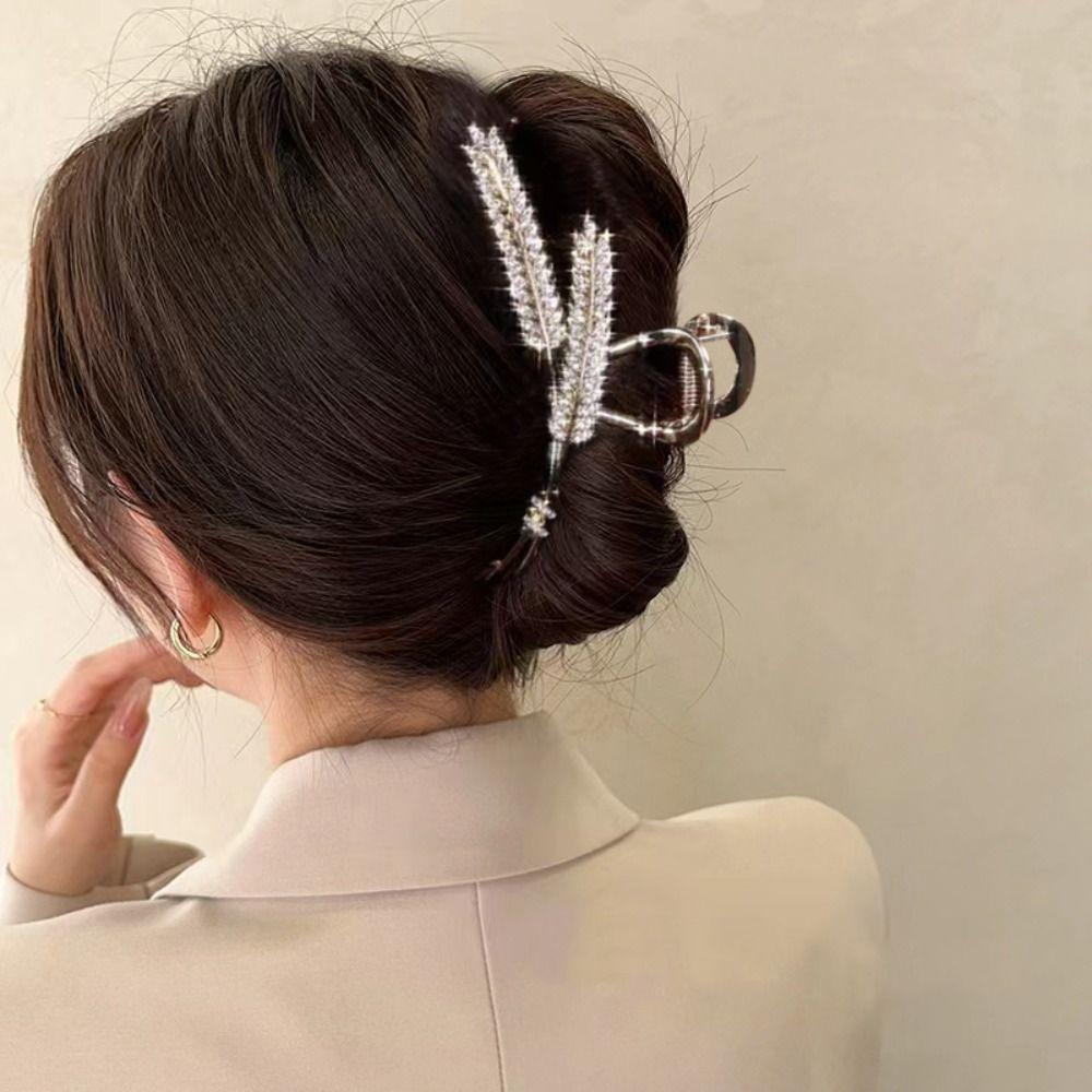 

Diamond Ponytail Holder Wheat Ear Hair Claw Women Hair Clip Hair Accessories Korean Style Crab Clip