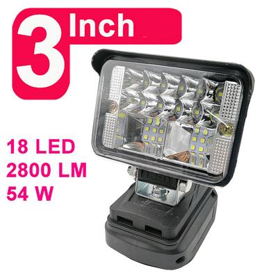 Luz de Trabalho LED Sem Fio com 2 USB Para Bateria Li-ion Makita 14.4V 18V BL1430 BL1830 Luz de Trabalho Externa