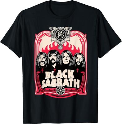 T-shirt Ufficiale Black Sabbath Fiamme Rosse