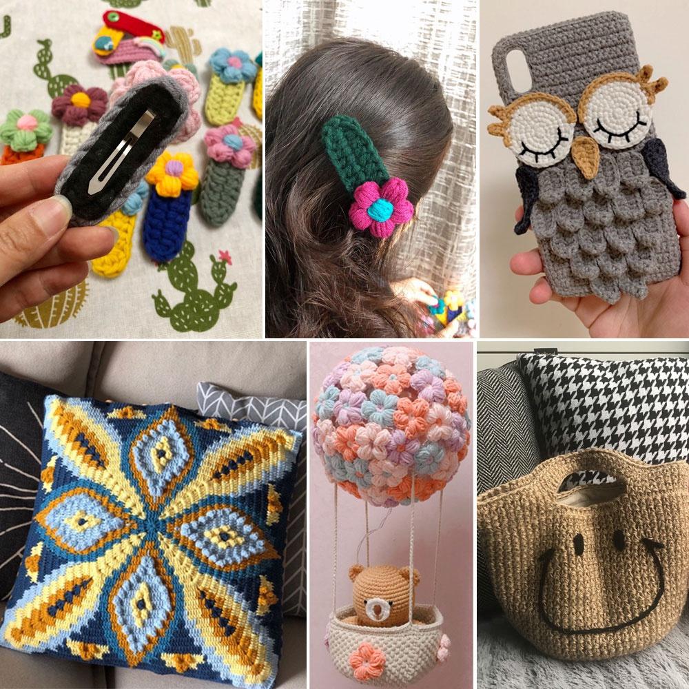 12pcs Metal Handle 2-8mm Crochet Hook Set Colorful Stainless Steel Knitting Needles Yarn Sweater Weave Sewing Needles Craft Tool