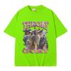 Fun Throat Goat Print T-shirt, Fashionable Street Style, Unisex Casual, High-quality Polyester Short Sleeved Shirt