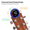 Guitar Tuner Clip On for Chromatic Guitar Bass Violin Ukulele Color Screen Display Portable Guitar Tuner with Rotating Clip