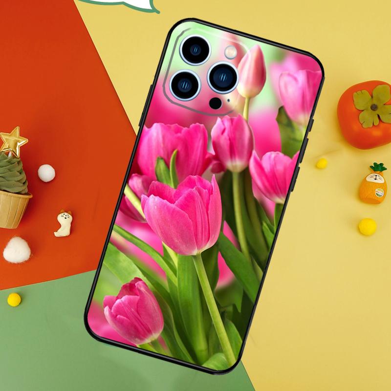Tulips Flower Phone Case For iPhone 17 Pro Max 16 15 13 12 11 14 Pro Max Plus 12 13 Mini 16e 17 Air Cover