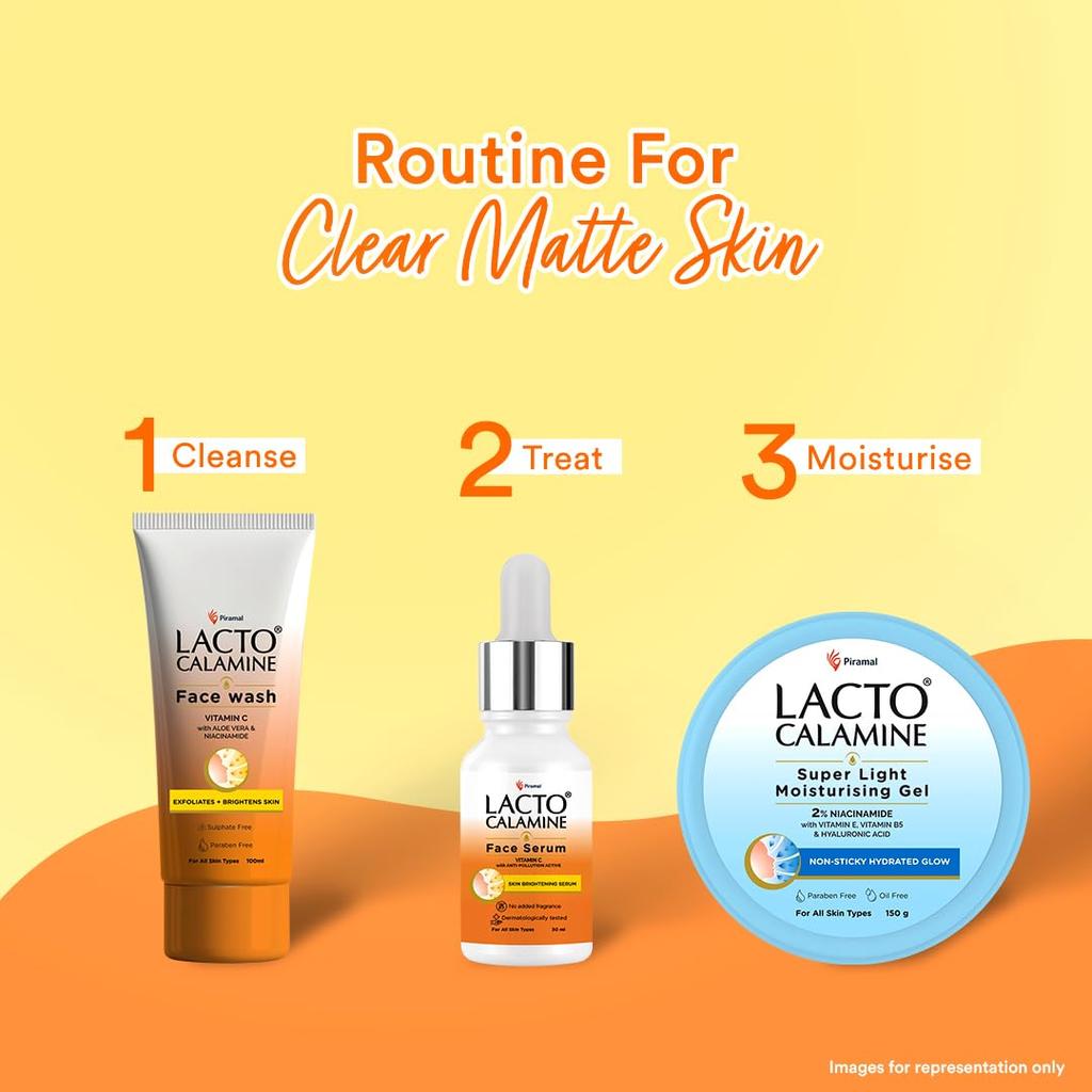 Lacto Calamine Vitamin C Face Serum 30ml Pack of 1 for Brightening, Hydration & Skin Glow