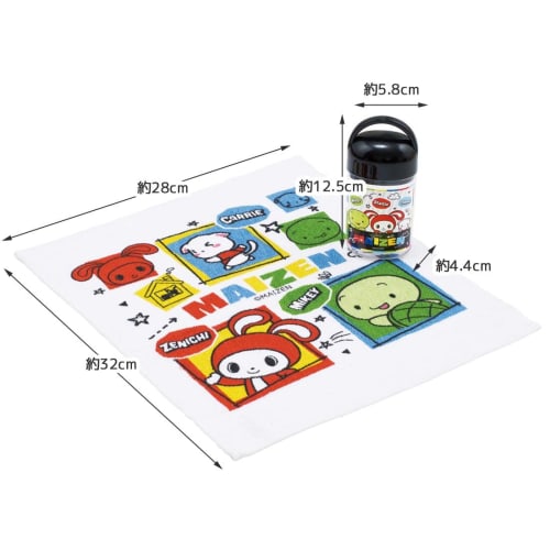 Skater Antibacterial Hand Towel Set with Case, Maizen Sisters, Made in Japan, 32 x 30.5 cm, OA5AG-A
