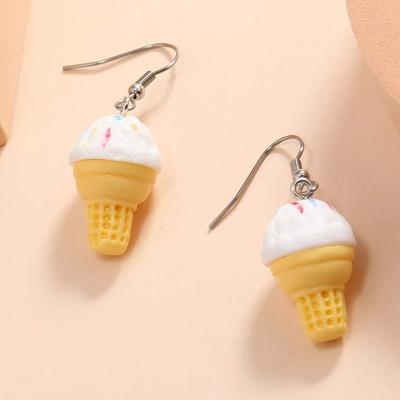 Kreative Kegel Mode Niedliche Wind Ohrringe, Personalisierte Weiß Sommer Eis Süße Ohr Haken Ohrringe
