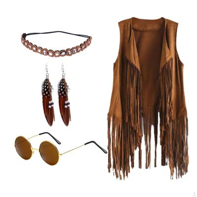 Hippie Costumes Clothes 60S 70S Costume Ladies Boho for Women Girls Disco Outfits Beach