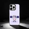 Cute Cartoon Animal Lifting Iron Phone Case For iPhone 17,16,15,14,13,12,11 Plus,Pro Max,XS,Colored Silver Phone Case