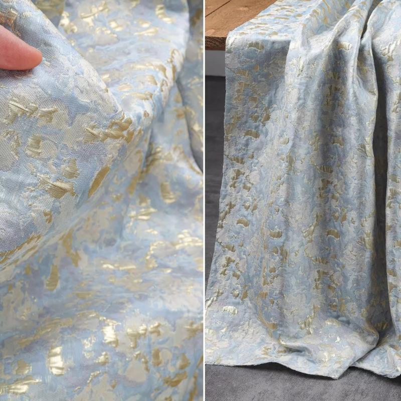 

100x150cm Pink Gold Oil Painting Style Jacquard Fabric with Gold Thread Shimmering Texture for DIY Clothing and Home Décor 100x150cm