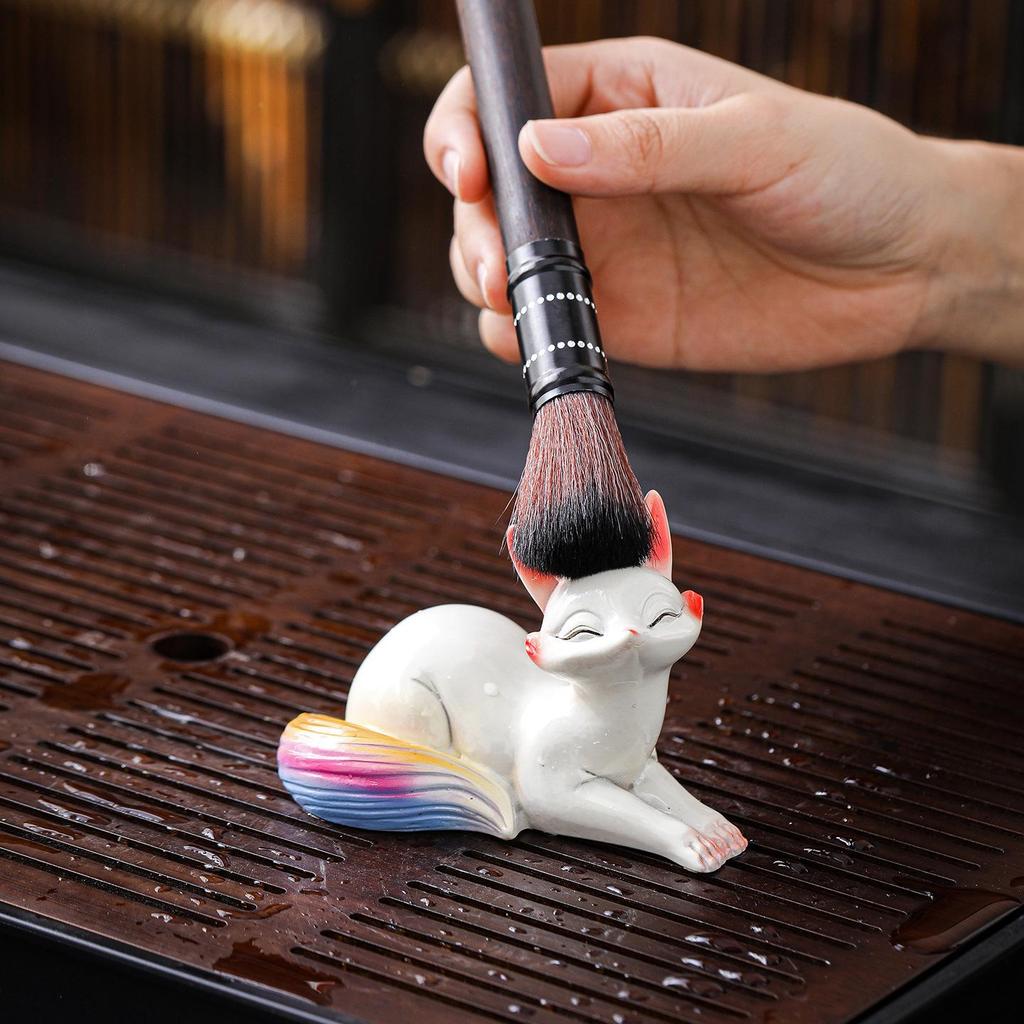 Color-Changing Little Fox Tea Pet: Cute Resin Craft Decoration for Tea Table
