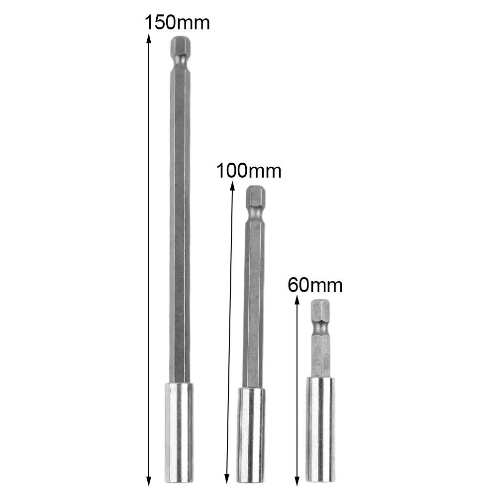 Magnetic Bit Holder Set 60/75/100/150mm Extension Rod 1/4\" Hex Shank Set