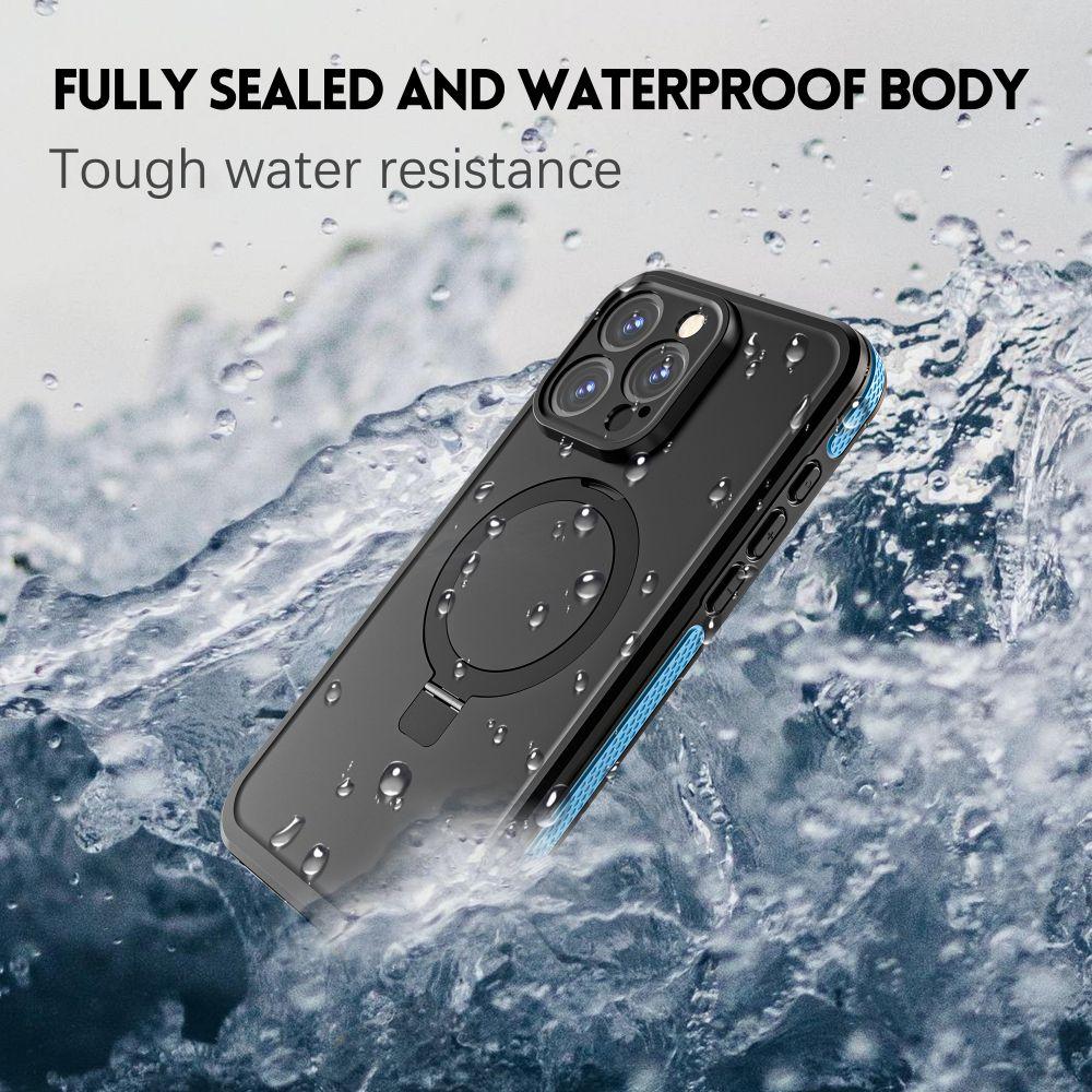 WholeSale Magnetic Charging with Stand Anti Fall IP68 Waterproof Case For iPhone 15 Pro Max Drop proof Cover Diving Swimming
