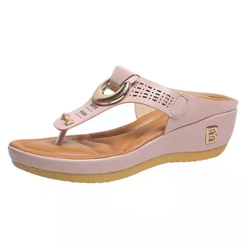 Summer Sandals Womens 2025 Big Size Platform Sandals Wedges Flip Flops Shoes Comfortable Slippers Ladies Non-Slip Open Pantuflas