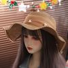 Spring Summer Lace Pearls Straw Hat French Style Women's Sun Hat Bow Ribbon Straw Hat  Girls