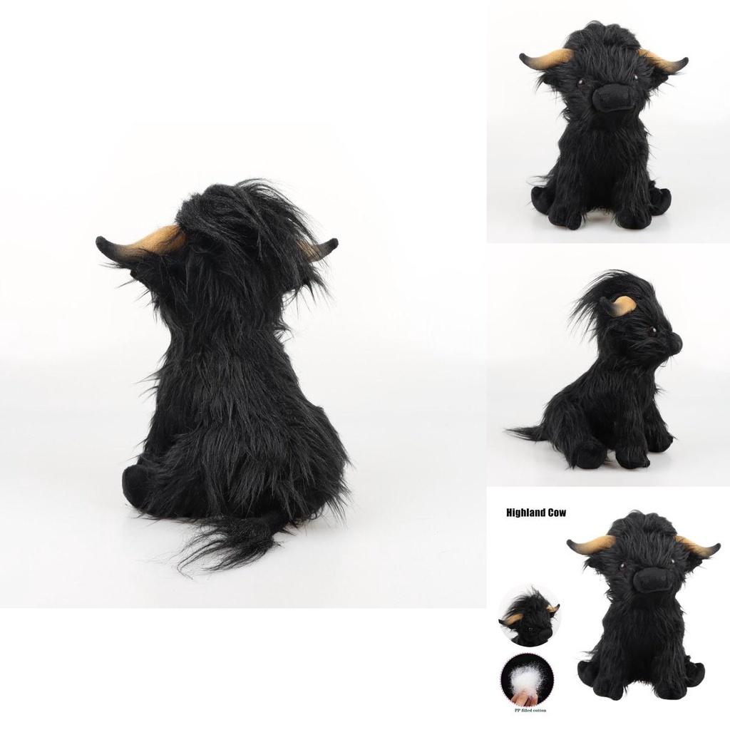 Adorable 11in Scottish Highland Cow Plush Toy