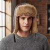 Windproof Warm Ski Hat Pu Leather Cycling Lei Feng Hat Casual Winter Pilot Hat  Skiing