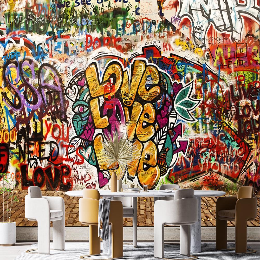 3d Graffiti Wallpaper 3d Retro Nostalgic Wallpaper For Walls Street Graffiti Wall Murals Home Decor