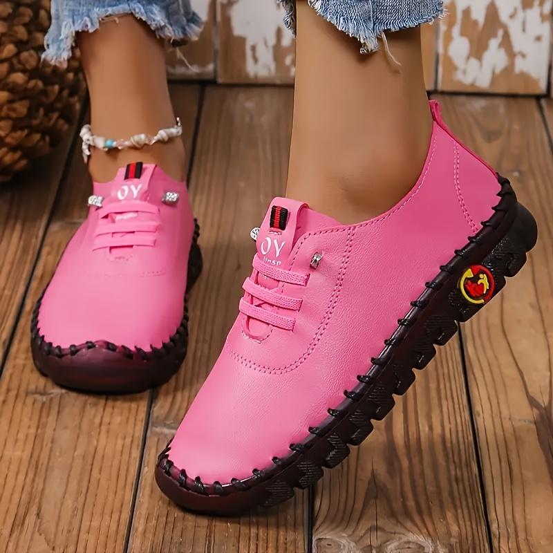 Women's Minimalist Low-Top Sneakers - Round Toe Comfortable Lace-Up Shoes, Soft & Cushioned Rubber Sole Casual & Dressy Outfits for Women