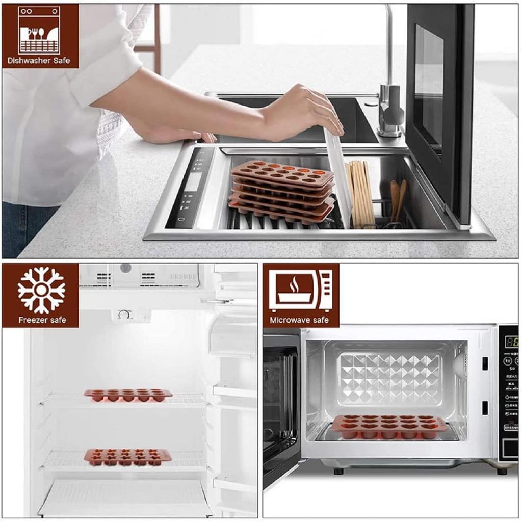 CooTooLa® 8-Piece Silicone Pastry Brush & Dropper Set – Reusable Brown Baking Tools for Chocolate/Cake/Ice Molds