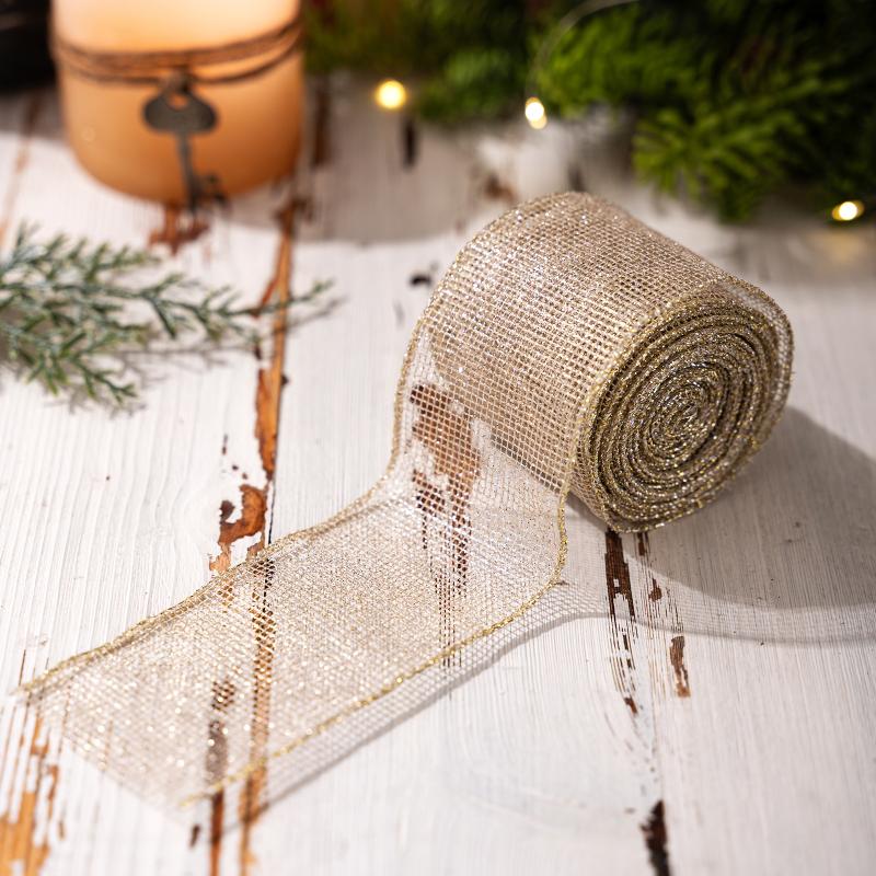 1 Roll Christmas Ribbon Diy Christmas Tree Decoration Wreath Decoration Gift Packaging Decoration Ribbon