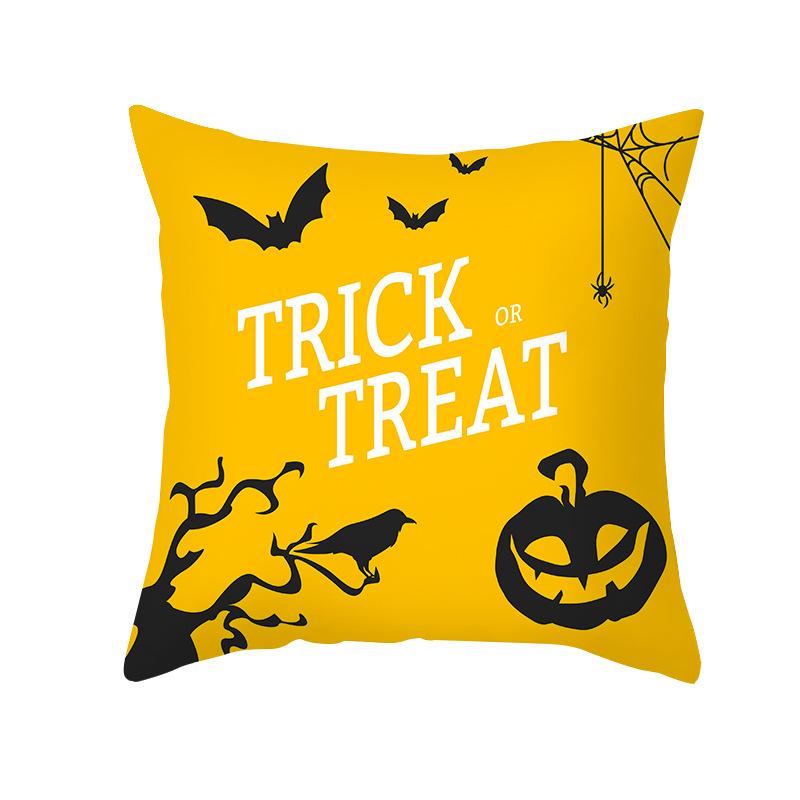 Halloween Pillow Cover Cartoon Pumpkin Head New Peach Skin Cushion Cover Sofa Cushion