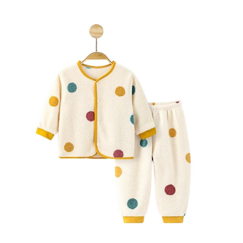 Детский флисовый пижамный комплект в горошек JOYNCLEON M