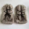 Women's Winter Faux Furs Leg Warmers with Adjustable Crisscross Ties for Textured Cold-Weather Layering and Boot-Top Looks