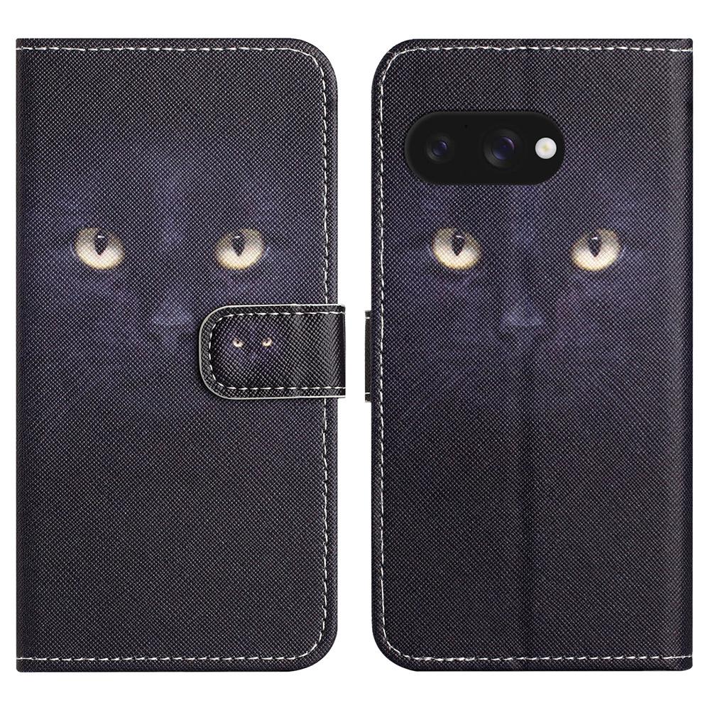 

For Google Pixel 9a Case Pattern Print PU Leather Wallet Phone Cover Cross Texture B