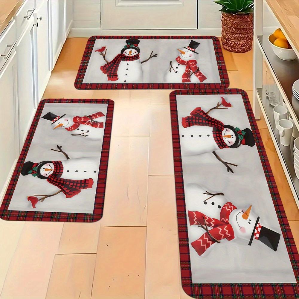 

1 шт. анти-усталостные кухонные коврики с рождественским принтом, водонепроницаемые, нескользящие, толстые, мягкие, прочные, удобные, стоячие коврики для кухни 40*60cm