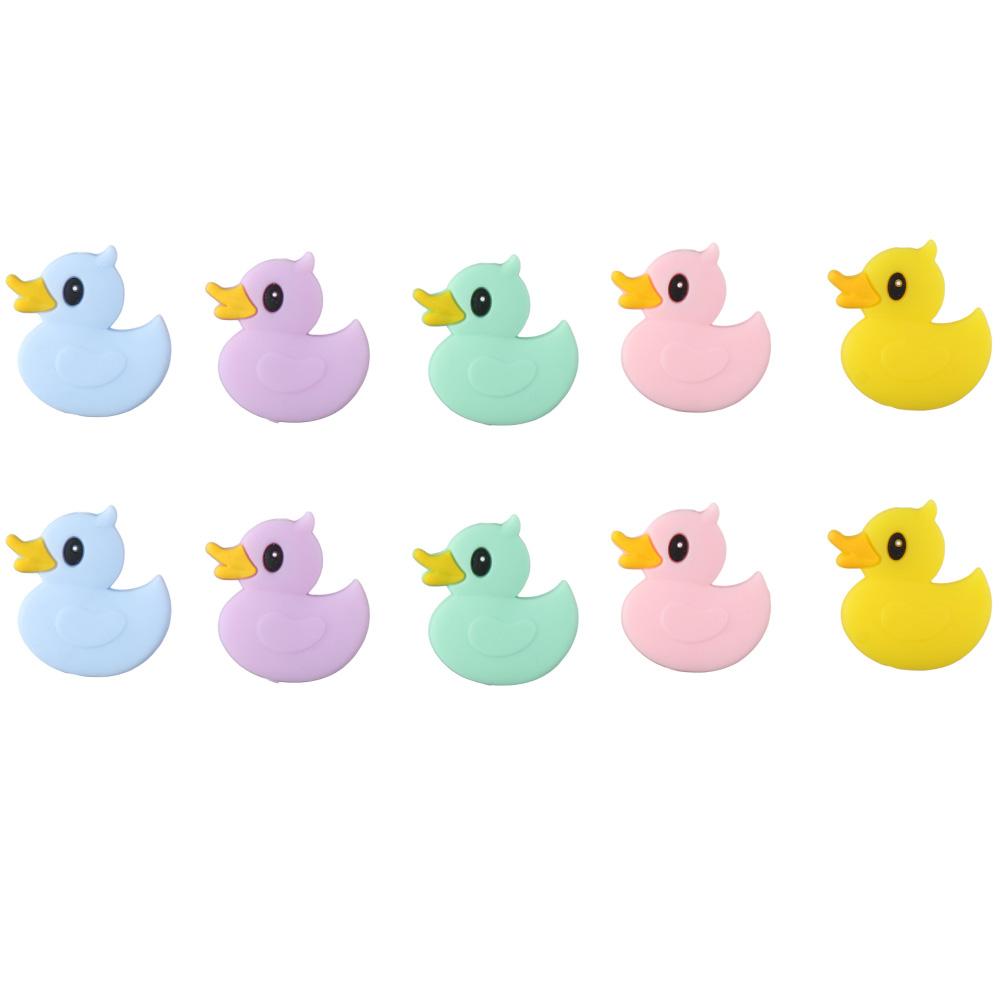 

Силиконовые силиконовые бусины в форме утки, разноцветные мультяшные плоские бусины в форме животных для взрослых