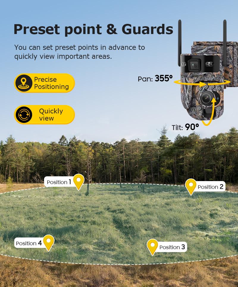 Cross-Border Solar Camouflage HD Night Vision Camera with Low Power Use