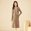 Goddess Style Knitted Two-Piece Set: Mid-Length Long-Sleeve Dress for Fall/Winter 2025