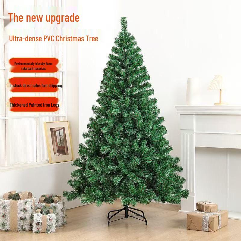 Encrypted PVC Green Christmas Tree, Artificial Simulation with Decorations in Stock