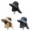 Chapeau de Soleil d'Été Protection Solaire Printemps Extérieur Résistant aux UV Pêche Masque Facial Chapeau de Soleil à Large Bord Chapeau de Pêcheur Pour Homme Femme