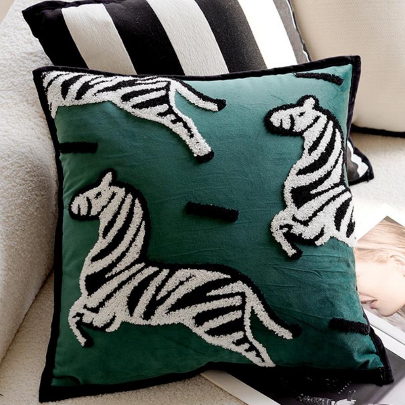 Kissenhülle 45x45 Schwarz Weiß Farbe Kissen Dekorative Kissenhülle für Sofakissen Luxus Dekoration Zuhause